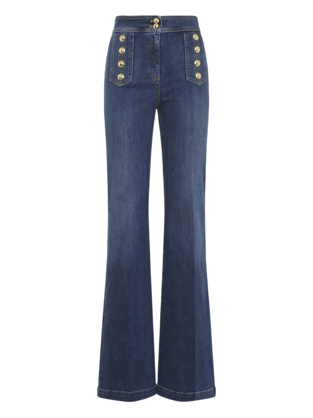 Elisabetta Franchi button-detail belt-loop jeans | Blue | Image 1