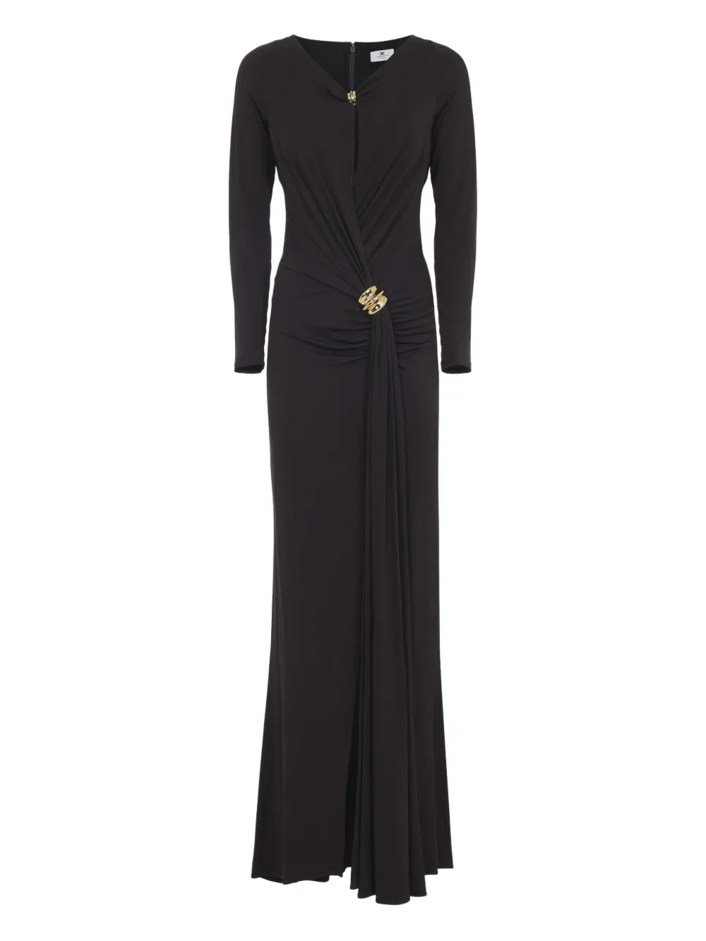 Elisabetta Franchi draped-detail maxi dress - Marrone