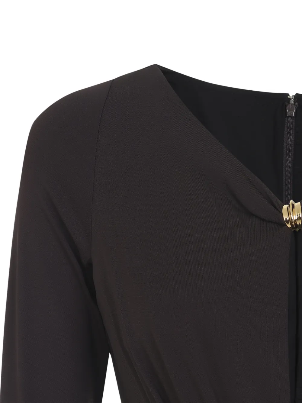 Elisabetta Franchi Maxi-jurk met V-hals Bruin