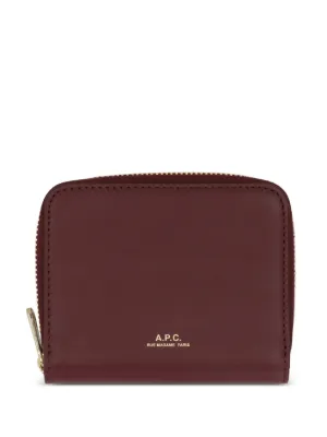 A.P.C. Grace curved-flap Leather Wallet | Black | FARFETCH ID
