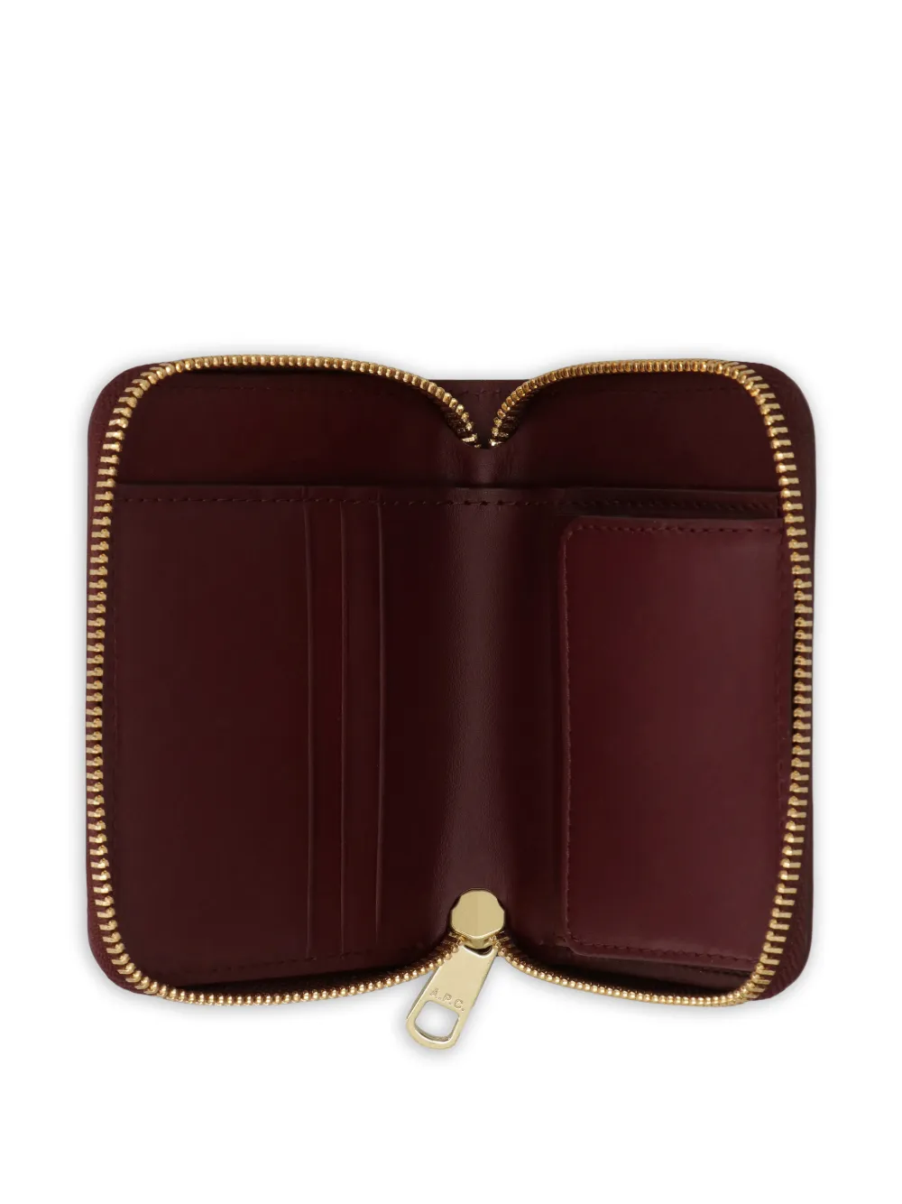  A.p.c. Zip Leather Wallet - Red 