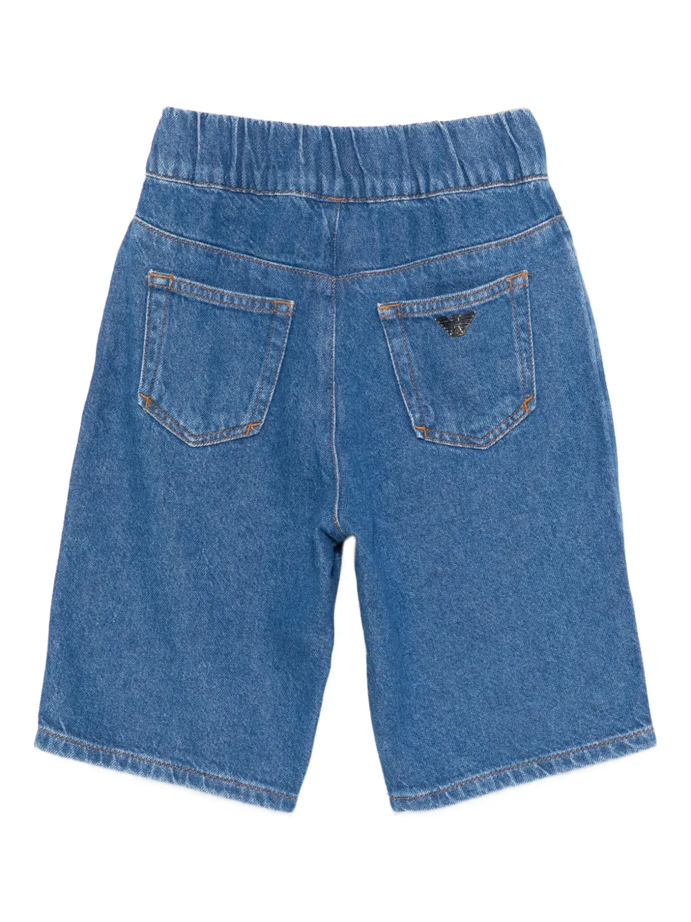 Emporio Armani Kids Spijkershorts met logo-applicatie Blauw