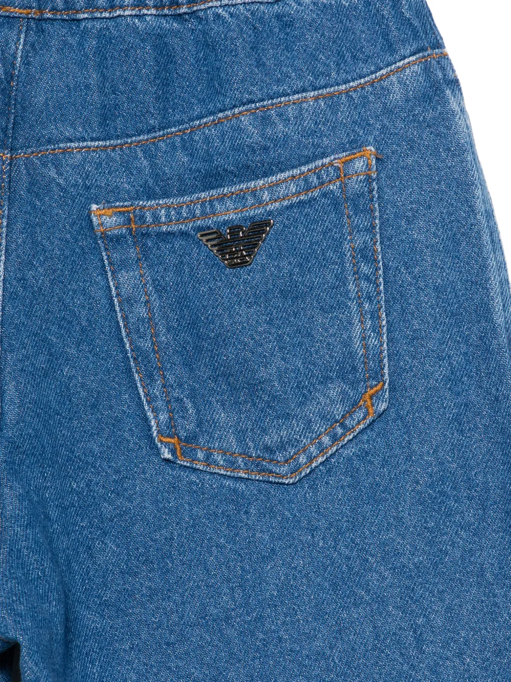 Emporio Armani Kids Spijkershorts met logo-applicatie Blauw