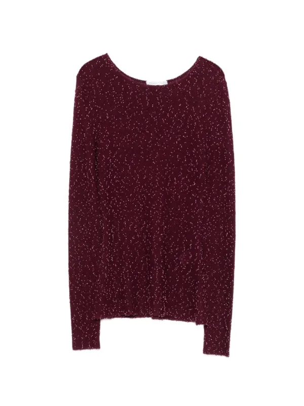 Gabriela Hearst Knitted Shimmer Top in Red