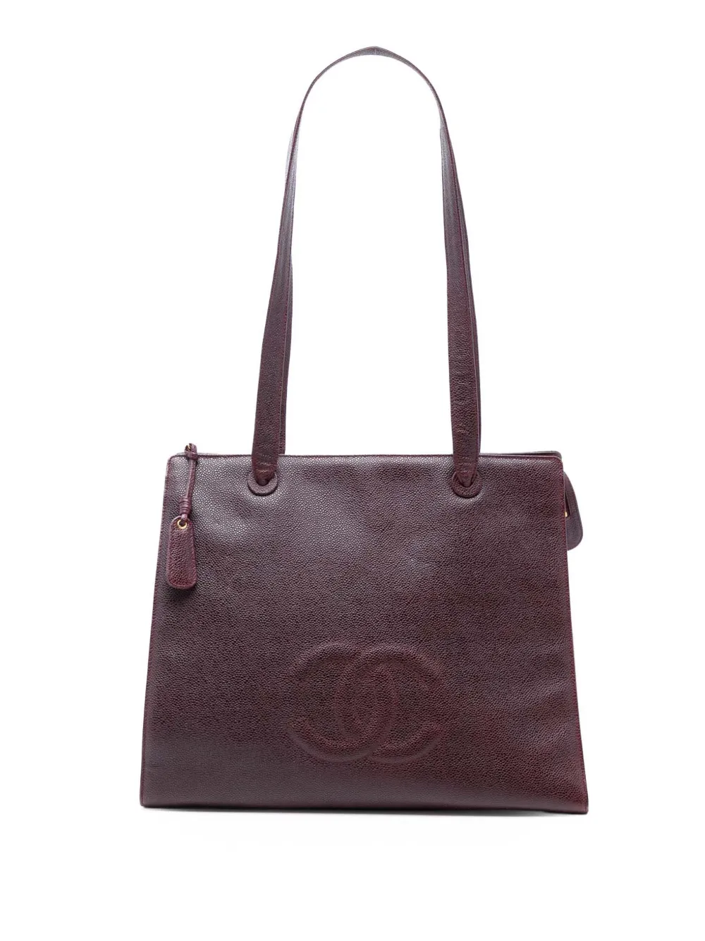 CHANEL Pre-Owned 1997-1999 CC Caviar tote bag - Rosso