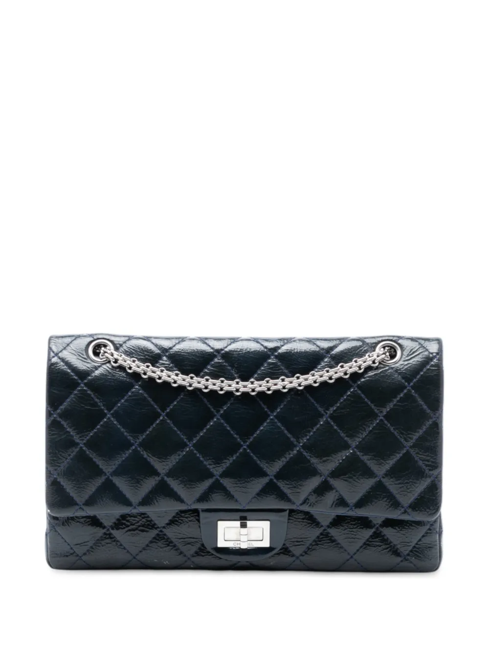 CHANEL Pre-Owned 2010-2011 Reissue 2.55 Crinkled Patent Double Flap 227 shoulder bag - Blu