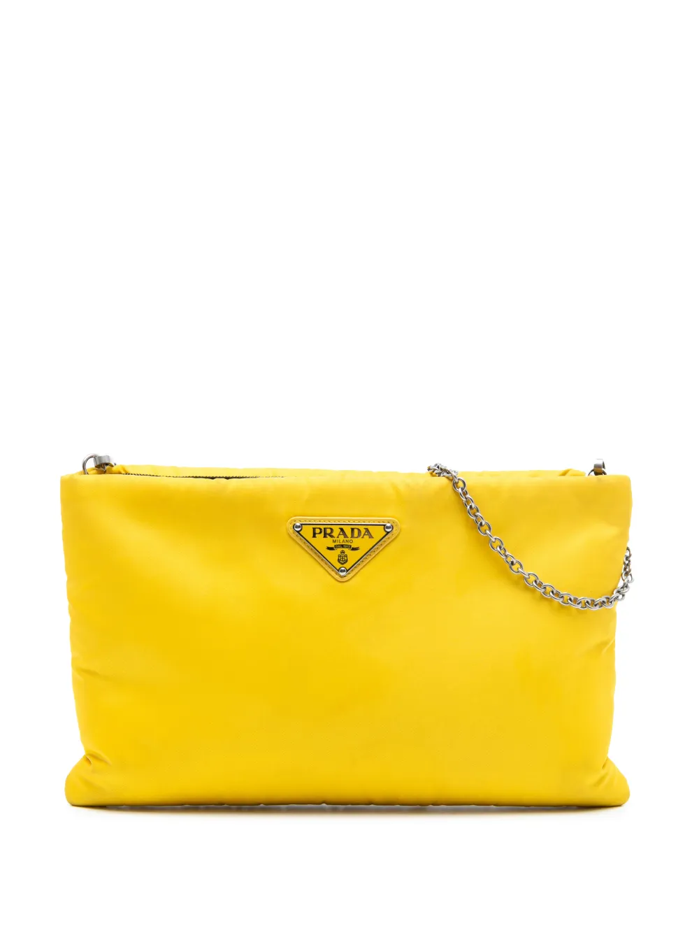 Prada Pre-Owned 2013-2025 Tessuto Fluo Clutch on Chain crossbody bag - Giallo