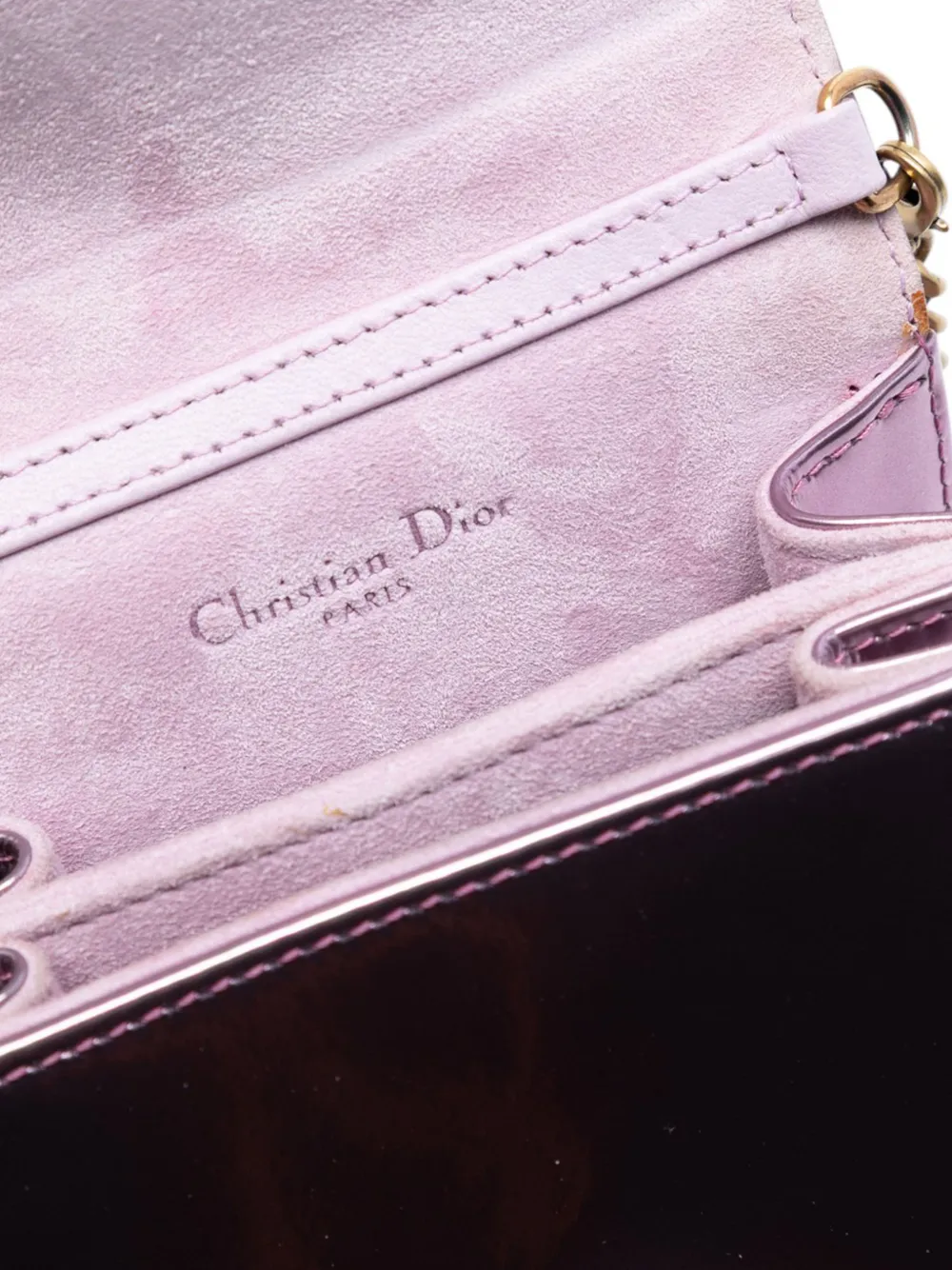 2018 Metallic Studded Calfskin Vertical Diorama Crossbody Bag