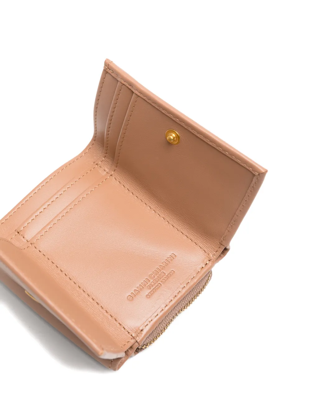 GIANNI CHIARINI Leren portemonnee met rits Beige