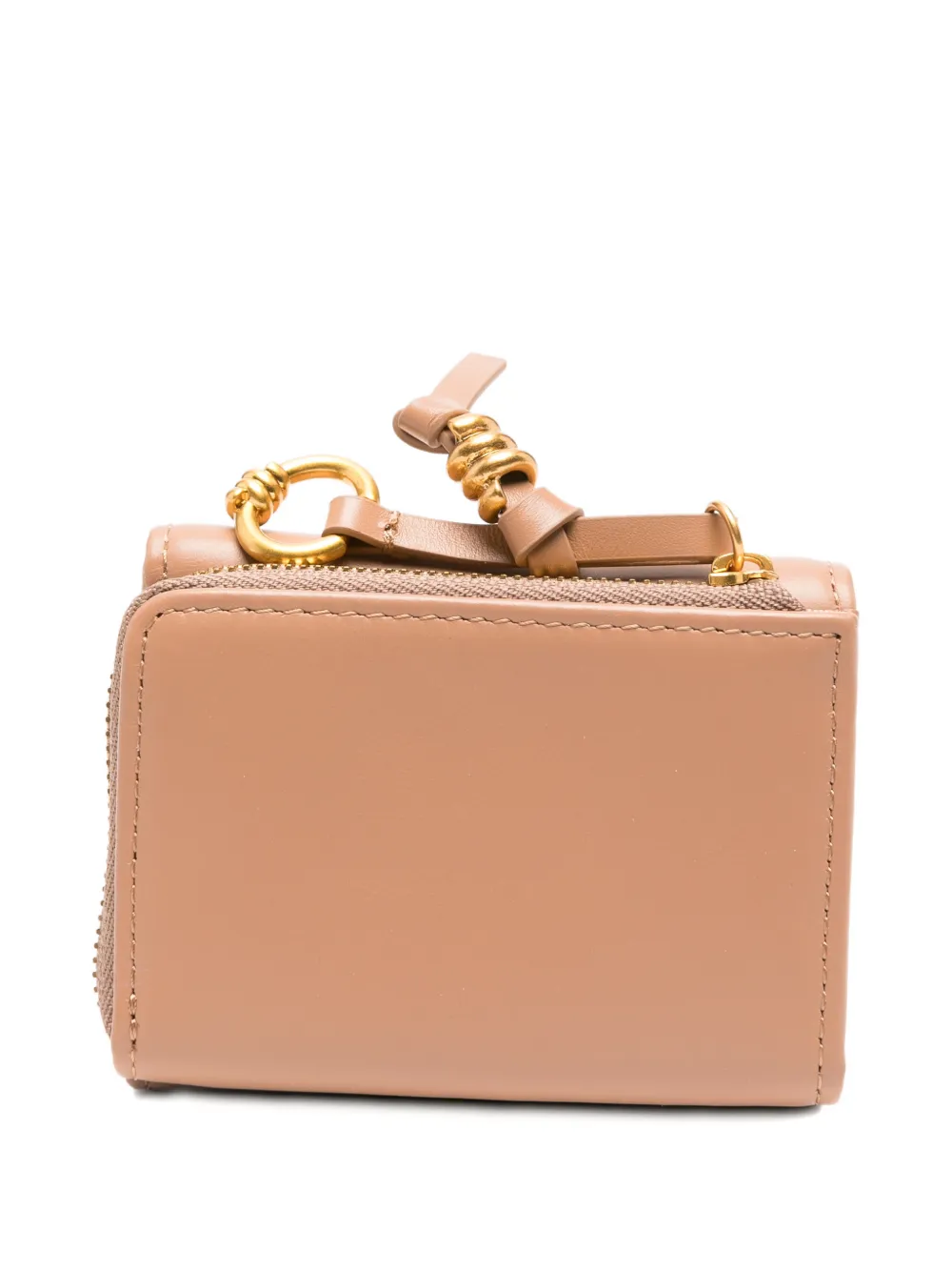 GIANNI CHIARINI Leren portemonnee met rits Beige