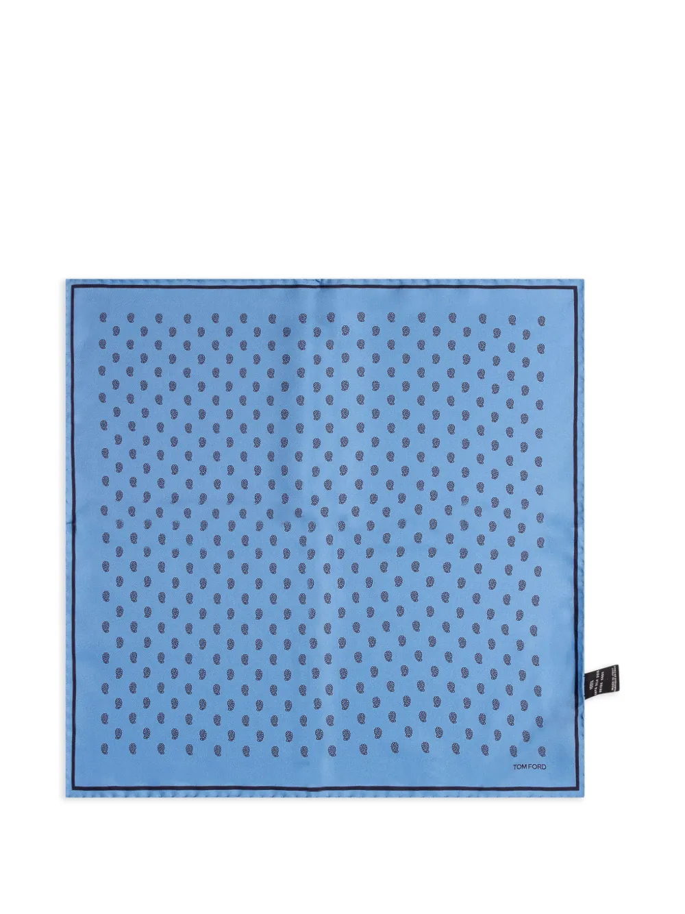 TOM FORD printed border pocket square - Blu
