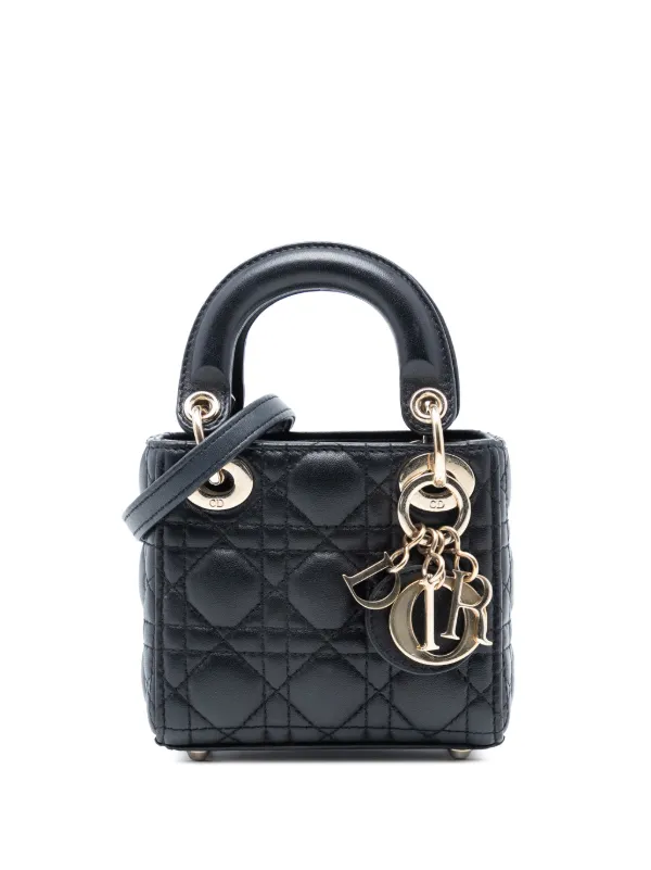 Christian Dior Pre-Owned 2022 マイクロ ラムスキン カナージュ
