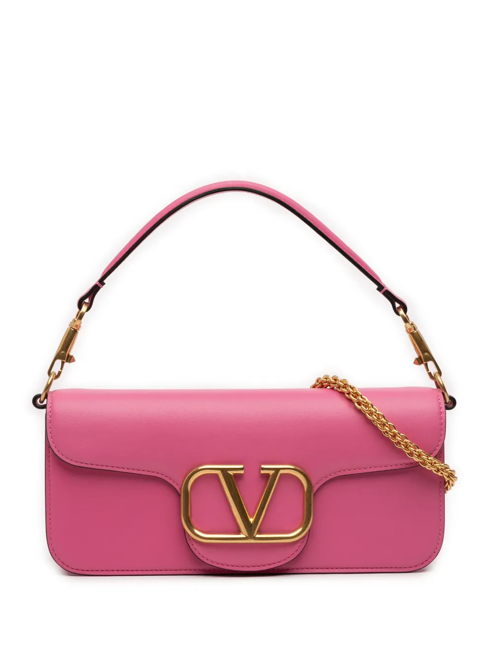 Valentino Garavani Pre-Owned 2018-2025 Medium Calfskin VLogo Loco satchel - Rosa
