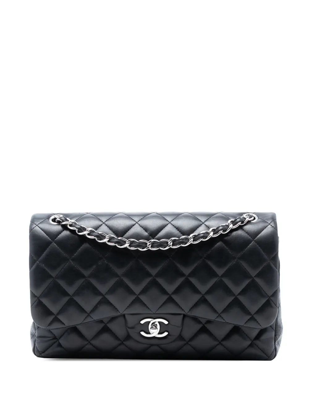 CHANEL Pre-Owned 2012-2013 Jumbo Classic Lambskin Double Flap shoulder bag - Nero