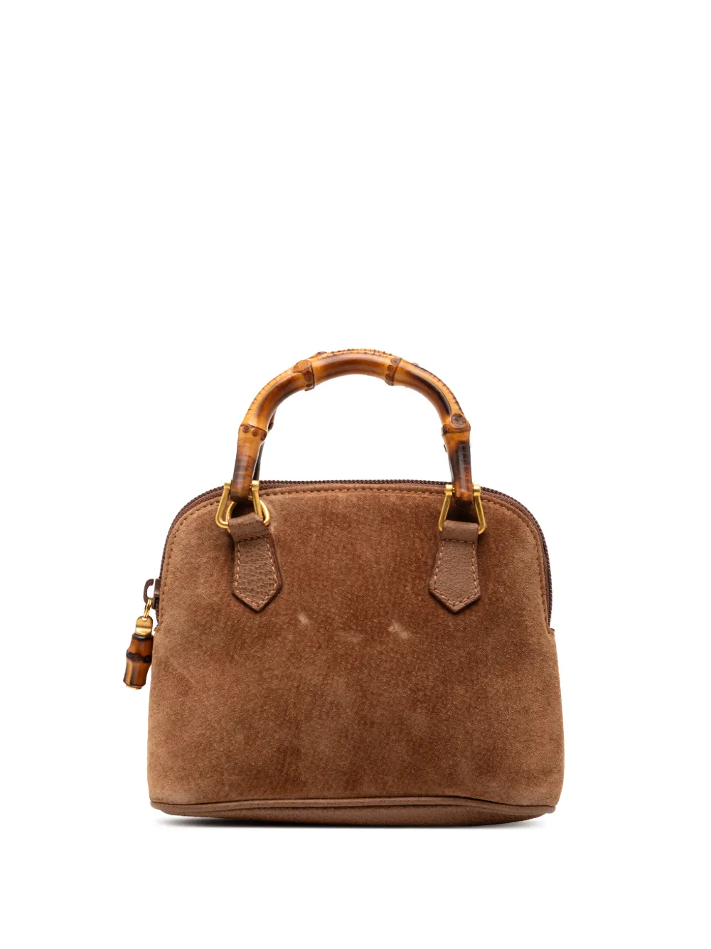 Gucci Pre-Owned 20th Century Suede Bamboo Dome satchel - Marrone