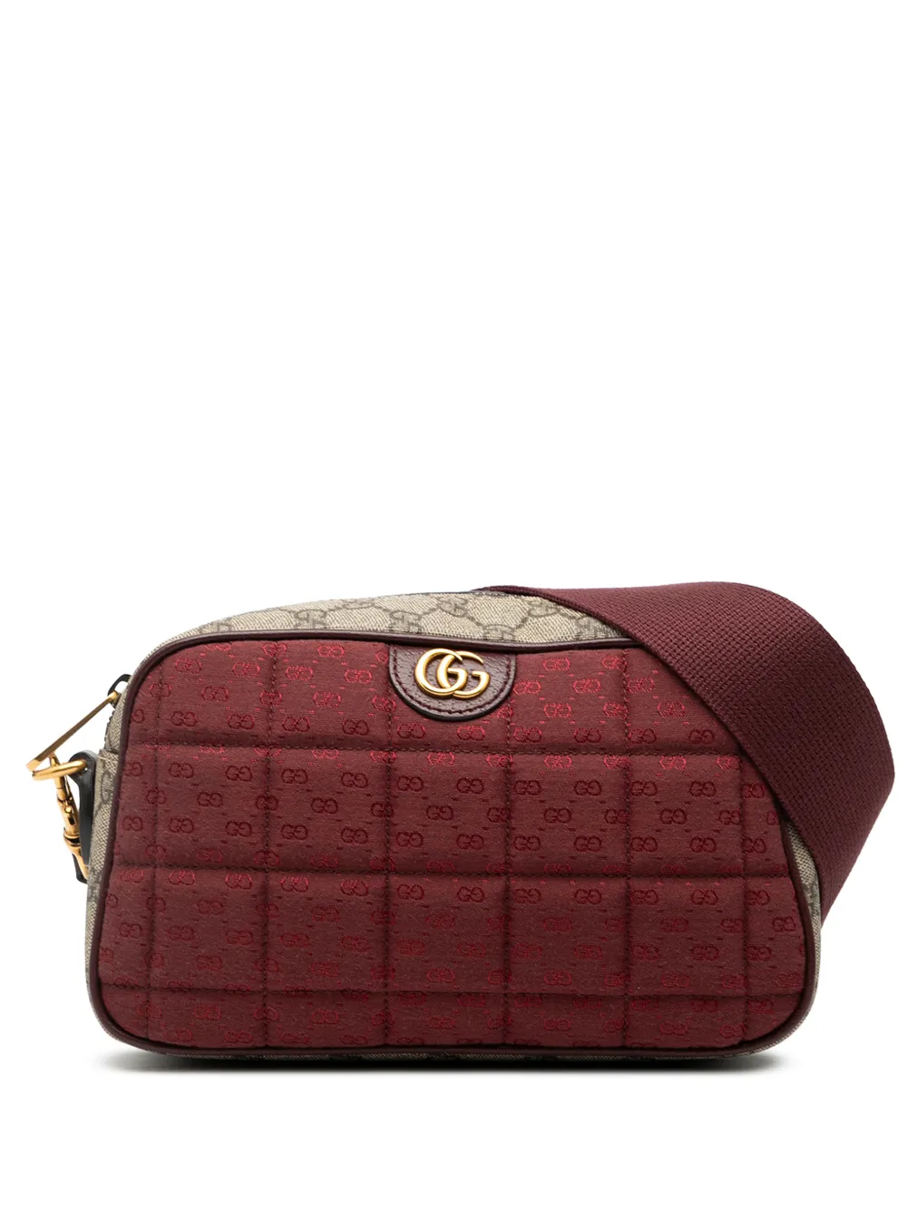 Gucci Pre-Owned 2016-2025 Small Quilted Mini GG Canvas and GG Supreme Double G crossbody bag - Rosso