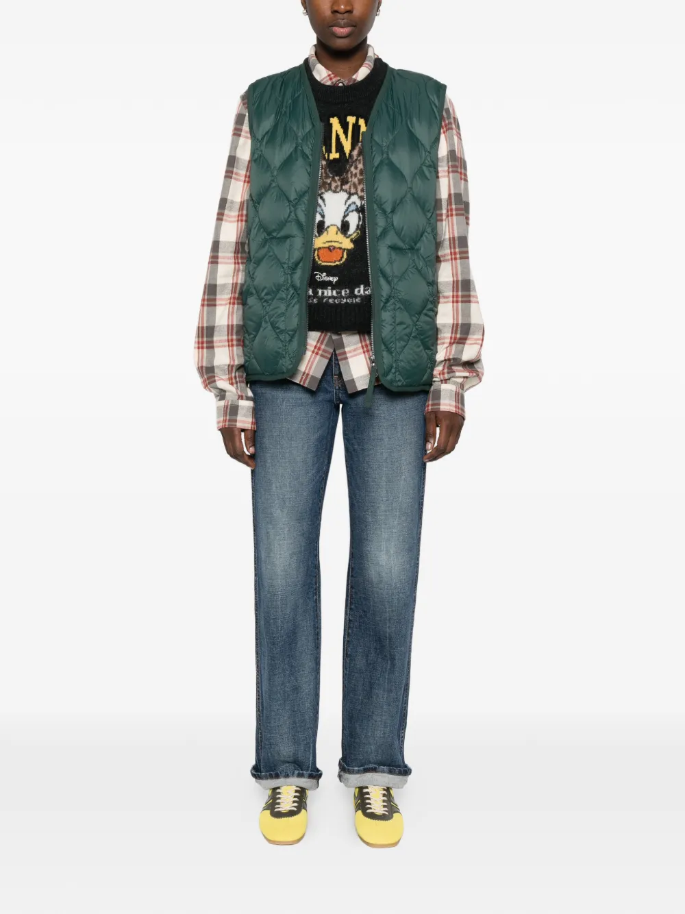  Taion V-neck Gilet - Green 