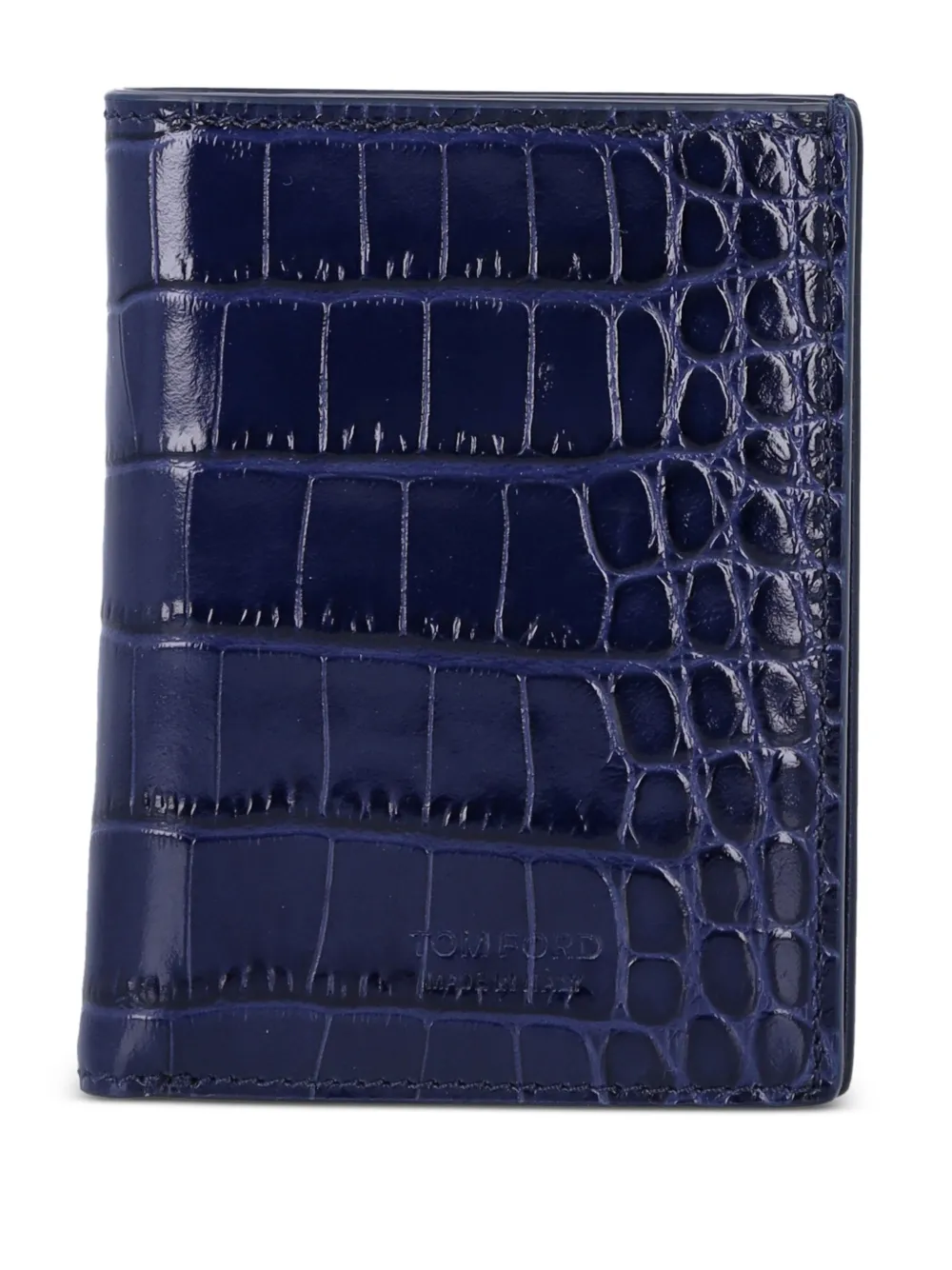 TOM FORD crocodile-effect cardholder - Blu