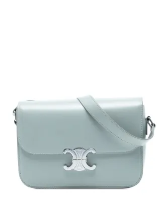 CELINE ショルダーバッグ ホワイト/ブルー Celine Pre-Owned 2019 クラシック シャイニーカーフスキン トリオンフ