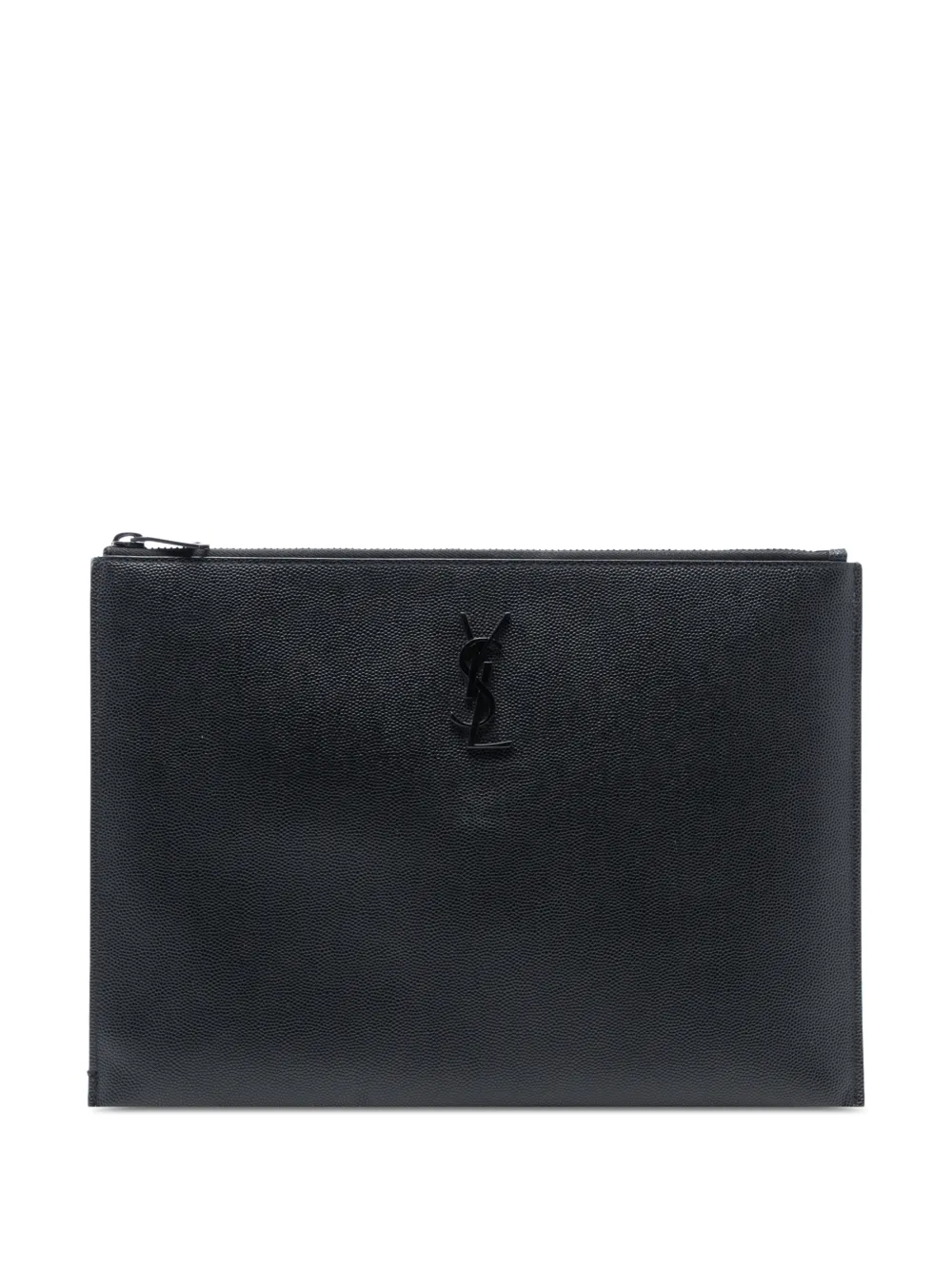 Saint Laurent Pre-Owned 2020 Grain De Poudre Monogram Monochrome iPad Case clutch bag | Black | Image 1