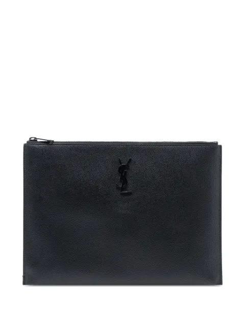 Saint Laurent Pre-Owned 2020 Grain De Poudre Monogram Monochrome iPad Case clutch bag