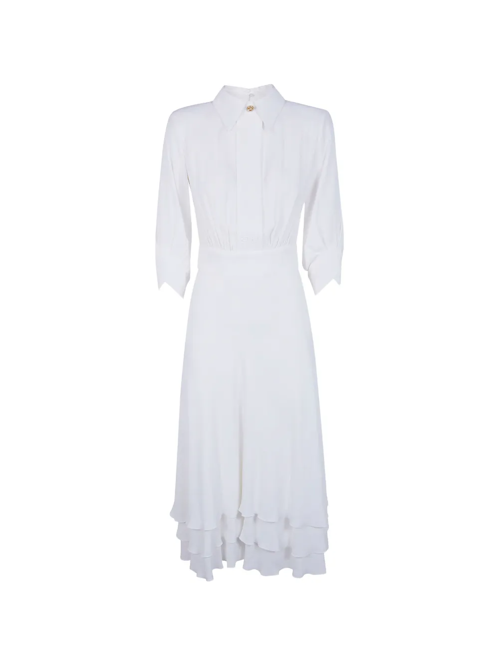 Elisabetta Franchi ruffled shirt dress - Weiß