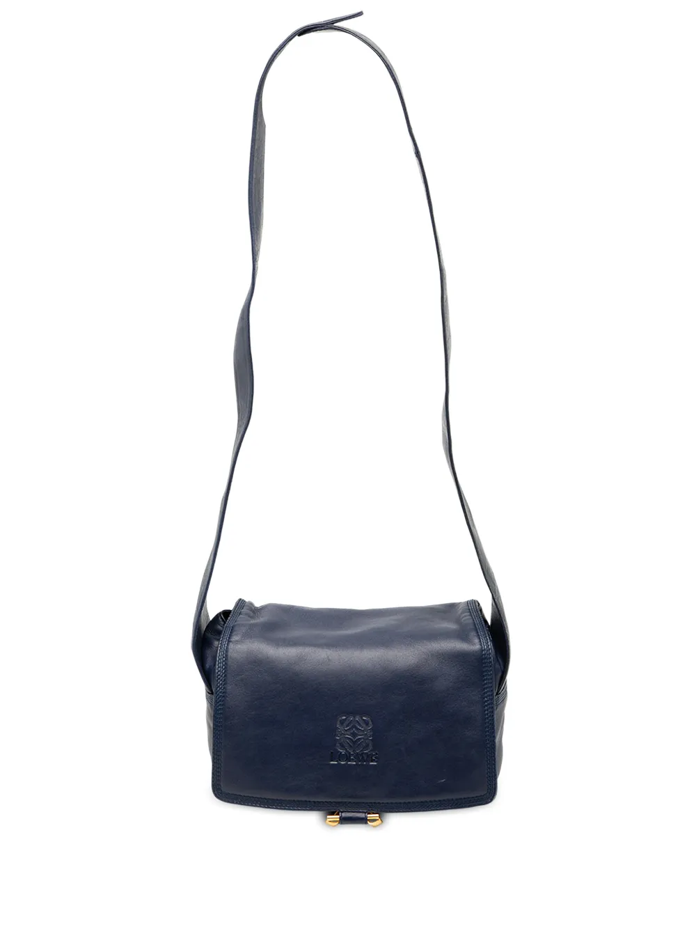 Loewe Pre-Owned 2000-2025 Anagram Leather Flap crossbody bag - Blu