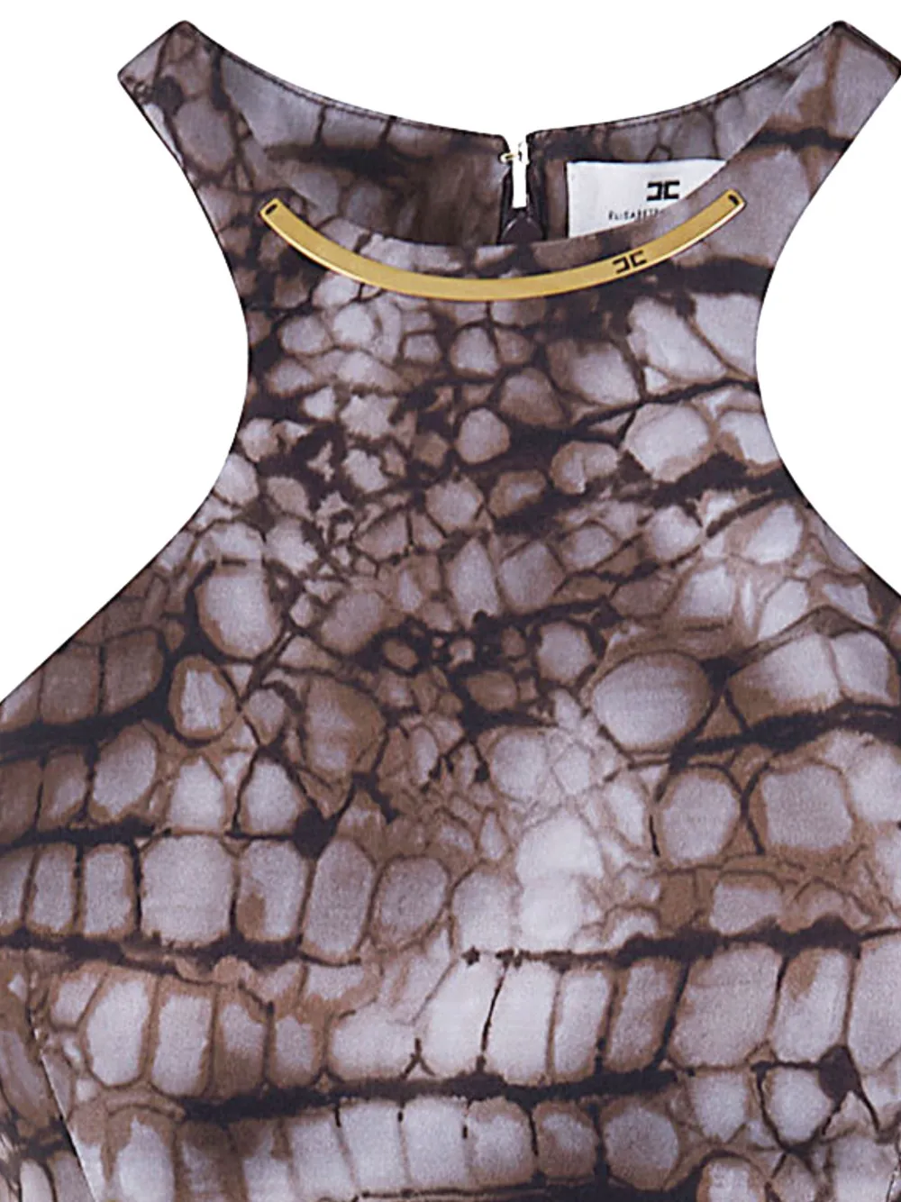 Elisabetta Franchi Midi-jurk met dierenprint Bruin