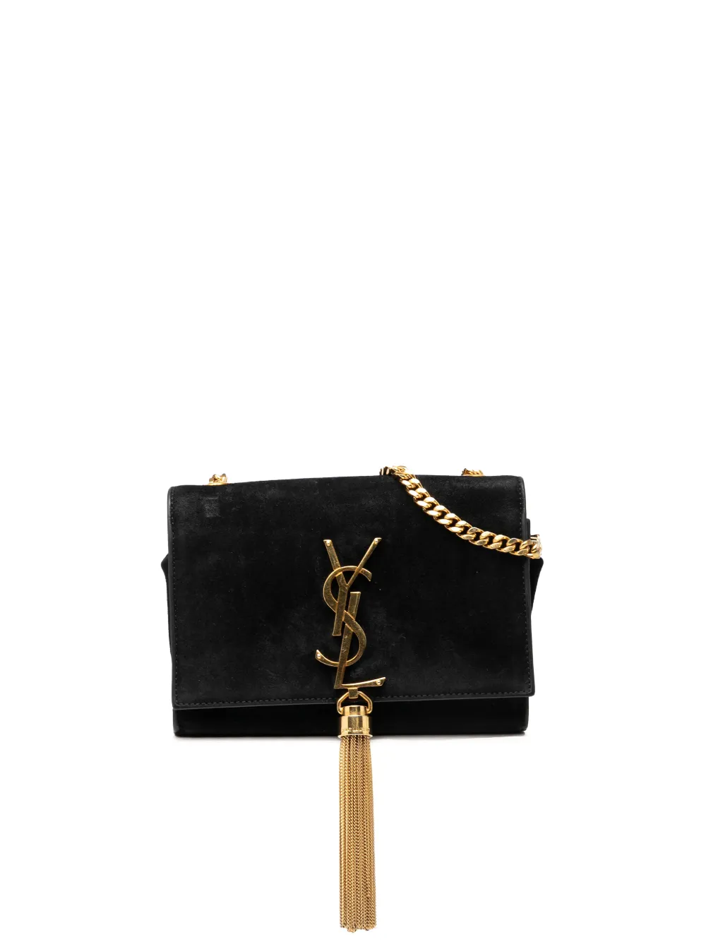 Saint Laurent Pre-Owned 2015 Small Suede Monogram Kate Tassel crossbody bag - Nero
