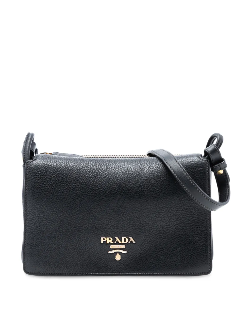 Prada Pre-Owned 2000-2025 Vitello Daino Flap crossbody bag - Nero