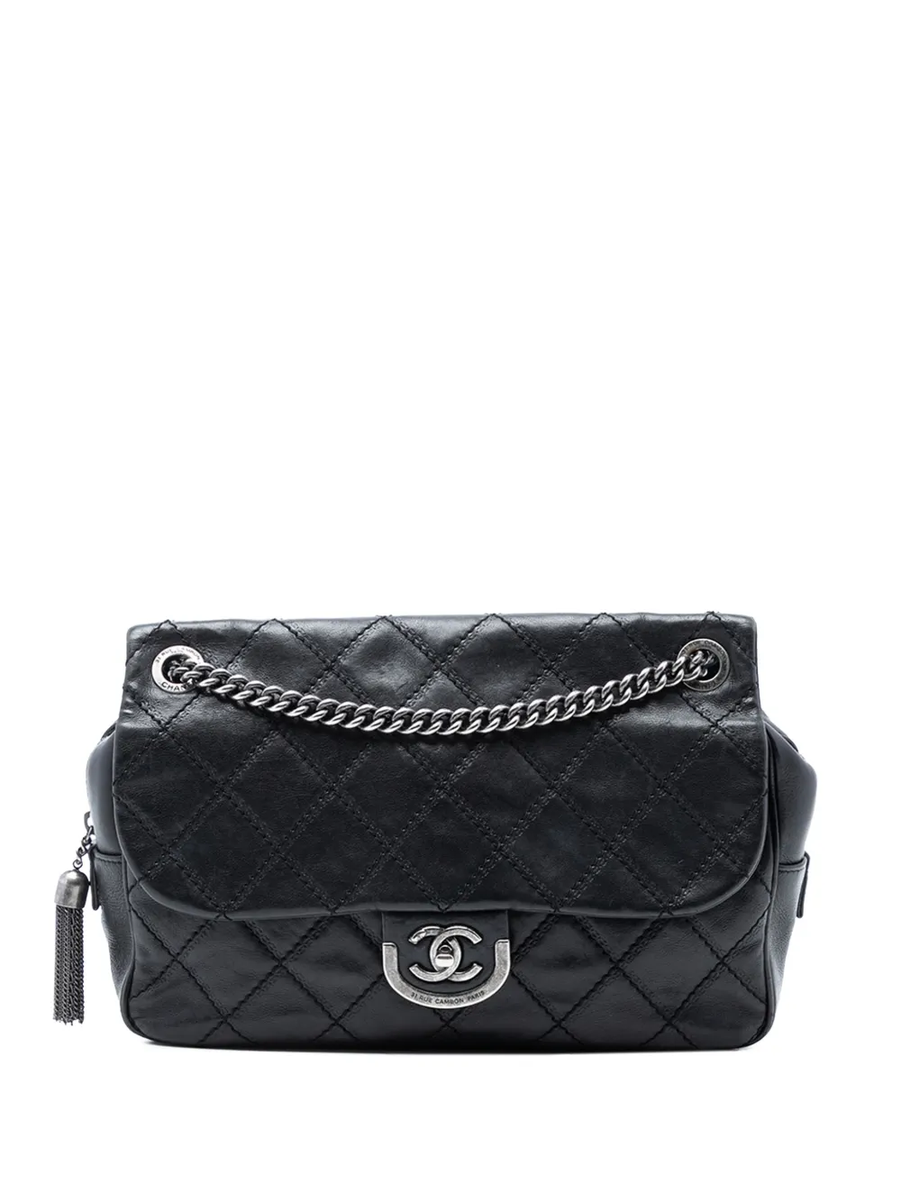 CHANEL Pre-Owned 2013-2014 Paris Edinburgh Jumbo Quilted Calfskin Coco Sporran Flap shoulder bag - Nero