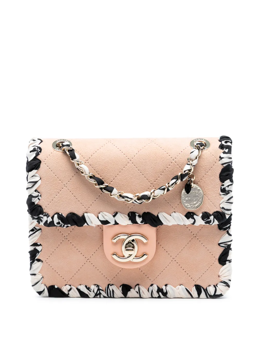 CHANEL Pre-Owned 2021-2025 Mini Quilted Suede Braided My Own Frame Flap crossbody bag - Marrone