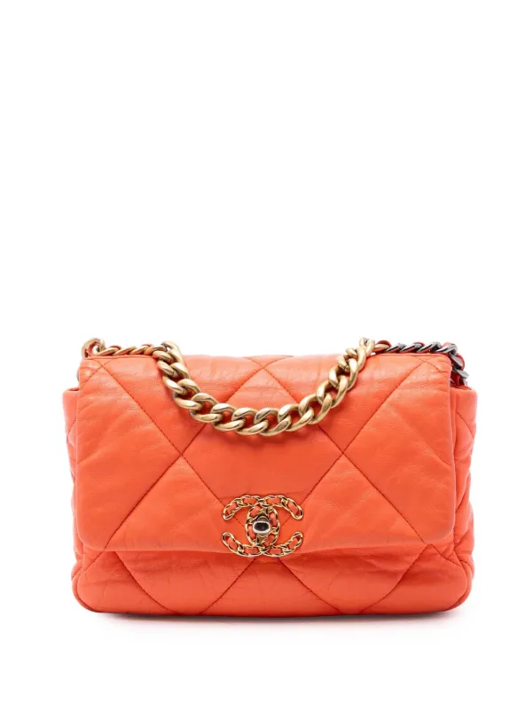 CHANEL Pre-Owned 2019 ミディアム ラムスキン 19 フラップ レザー