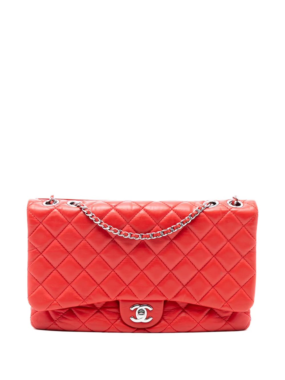 CHANEL Pre-Owned 2014 Jumbo Quilted Calfskin Tender Touch Flap shoulder bag - Rosso