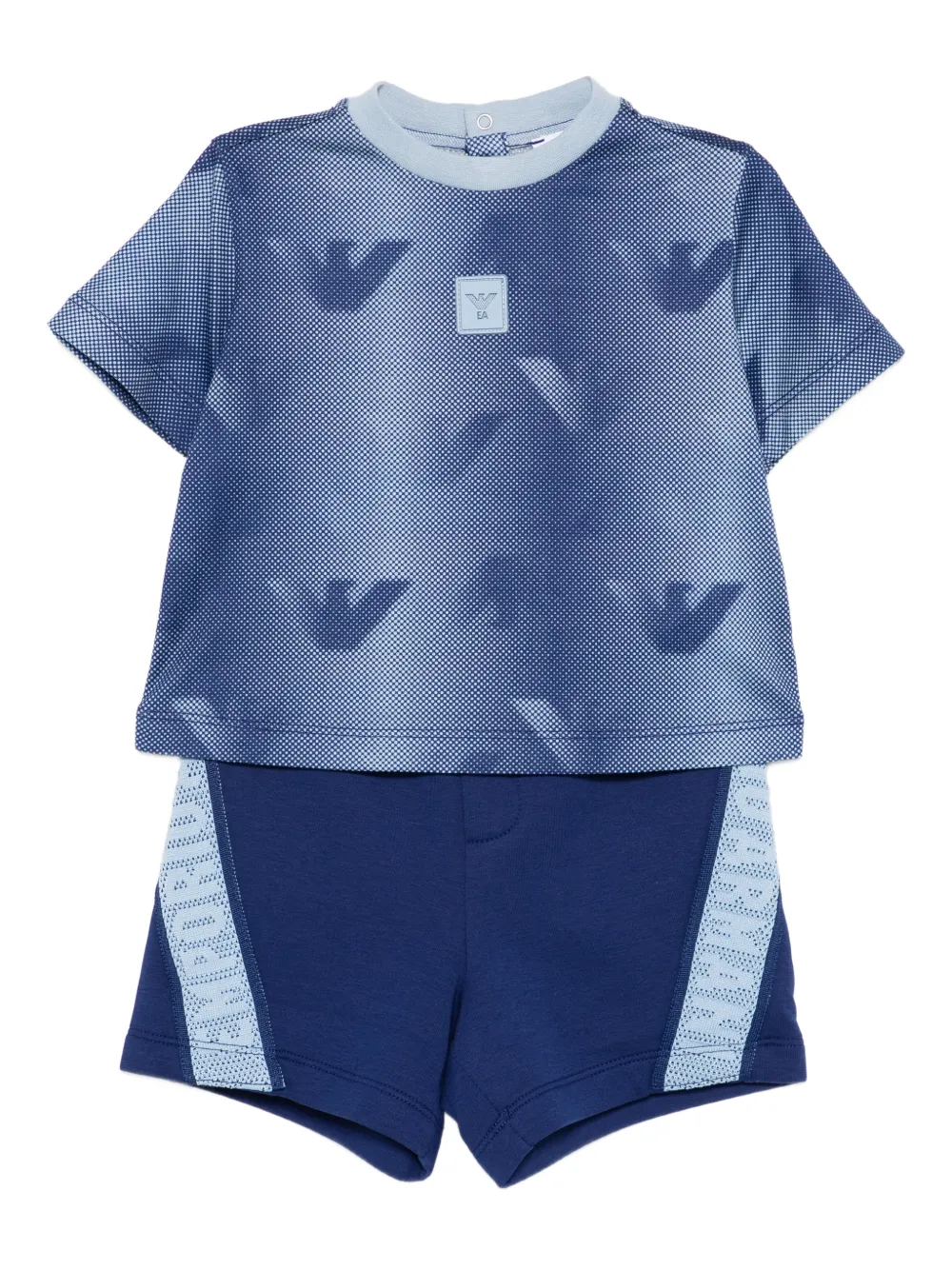 Emporio Armani Kids logo-print shorts set - Blue