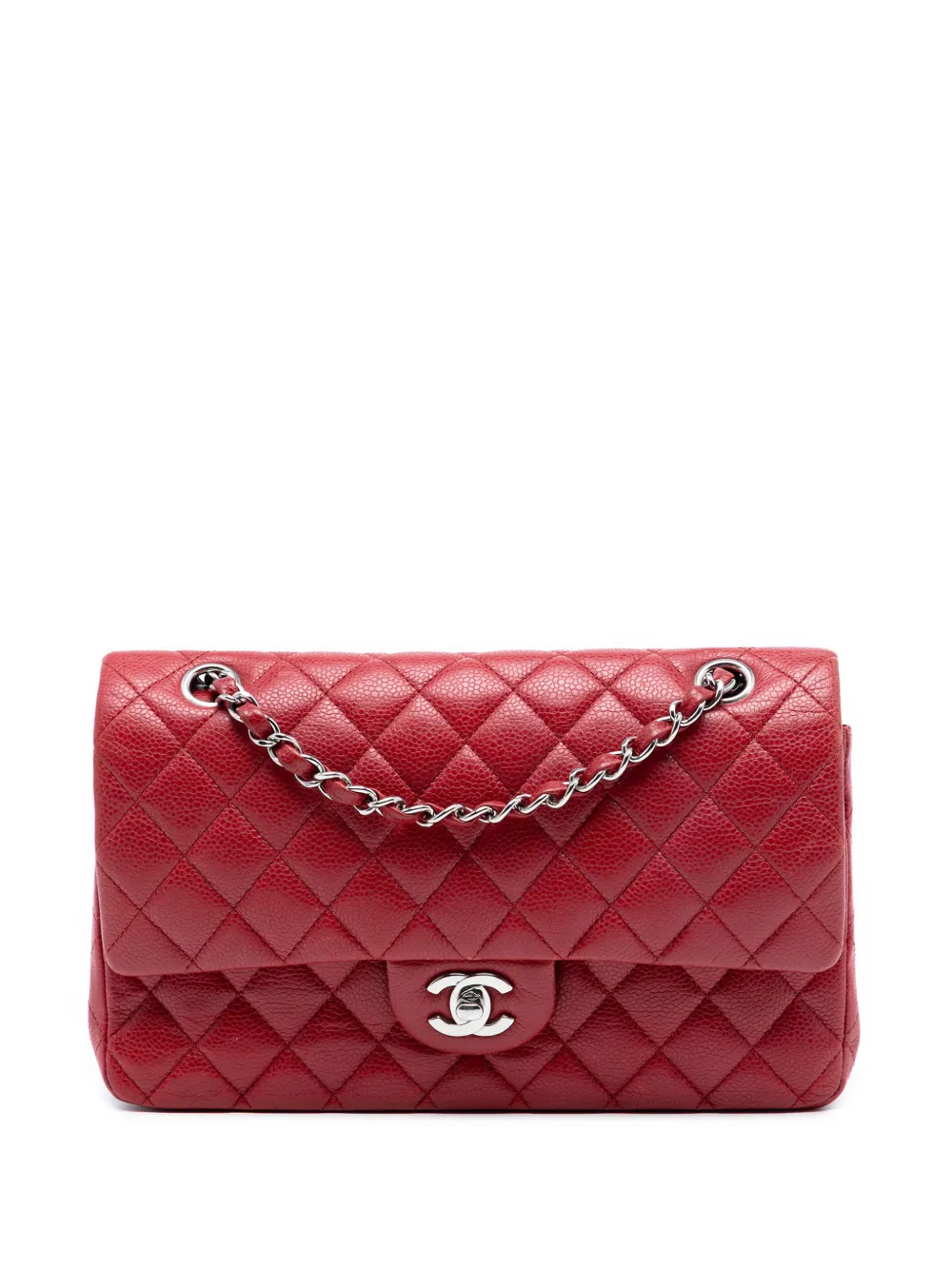 CHANEL Pre-Owned 2010-2011 Medium Classic Caviar Double Flap shoulder bag - Rosso