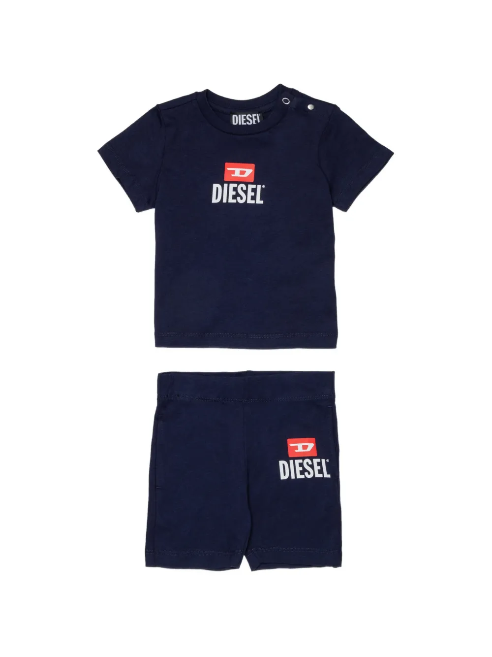 Diesel Kids logo-graphic shorts set - Blue