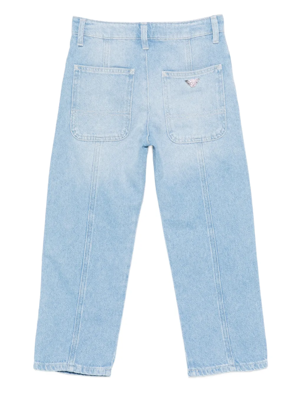 Emporio Armani Kids Jeans met logo applicatie Blauw