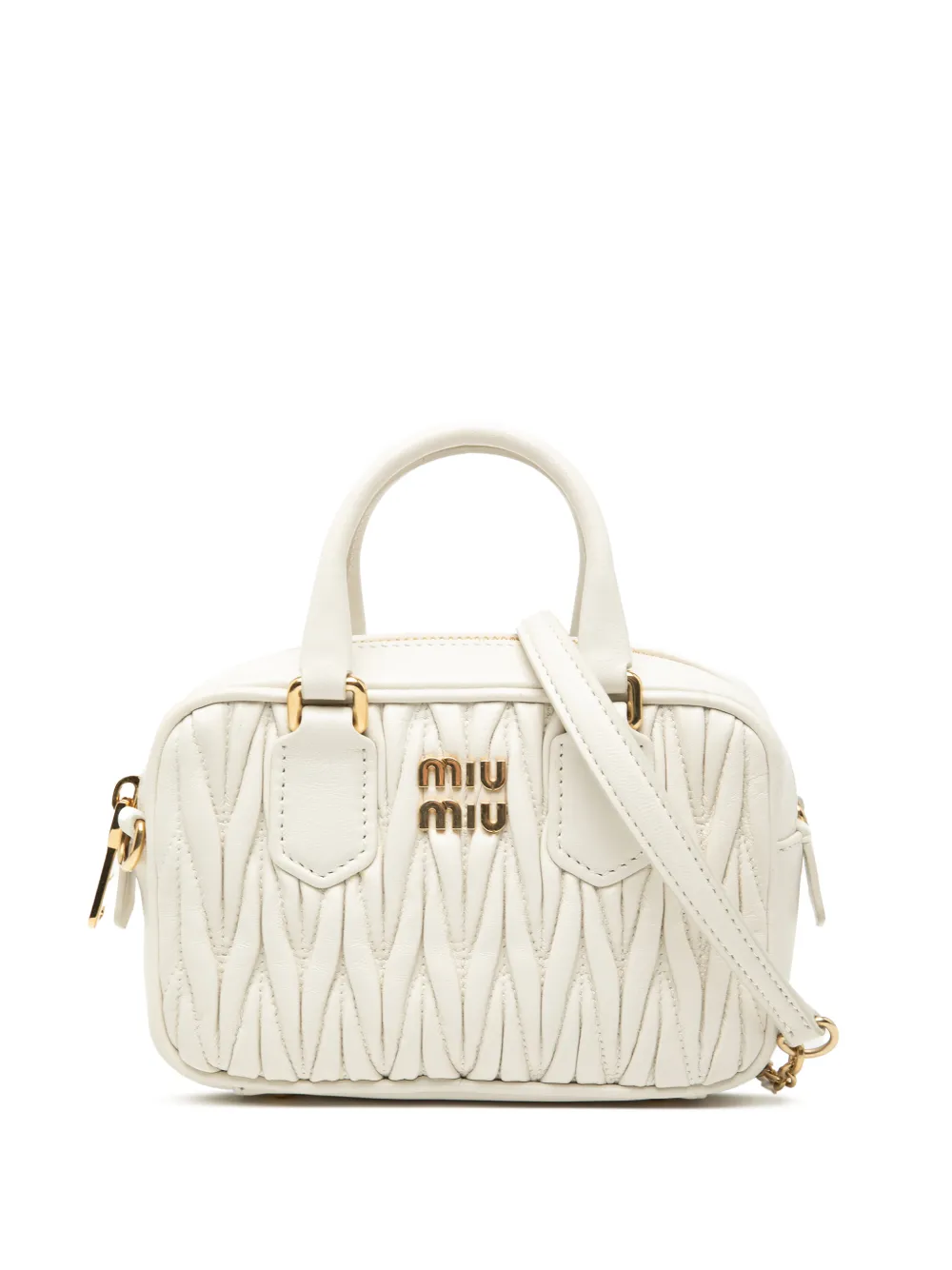 Miu Miu Pre-Owned 2010-2025 Mini Matelasse Nappa Arcadie satchel | White | Image 1