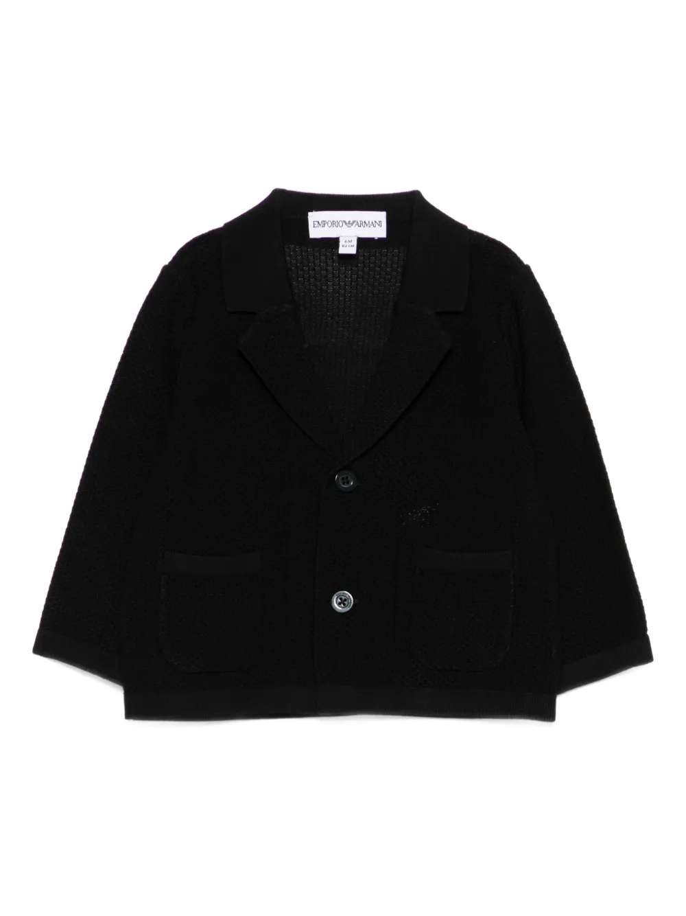 Emporio Armani Kids pocket button baby cardigan - Nero