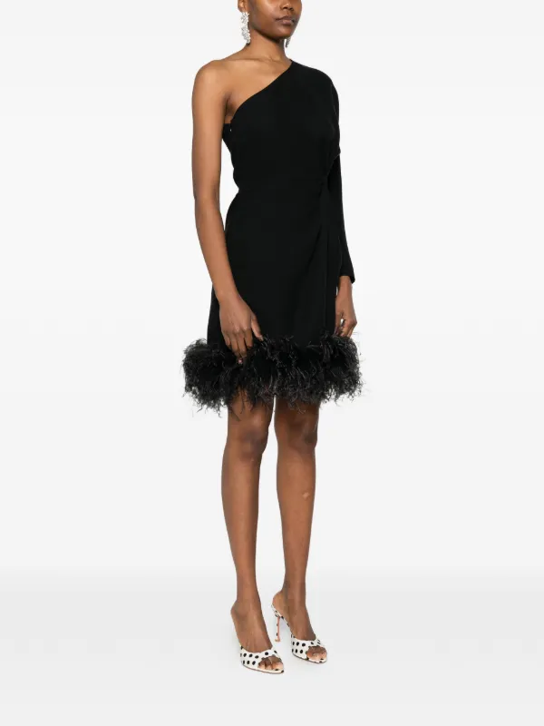Valentino Garavani one-shoulder Feather Dress | Black | FARFETCH JO Valentino Garavani one-shoulder Feather Dress | Black | FARFETCH JO