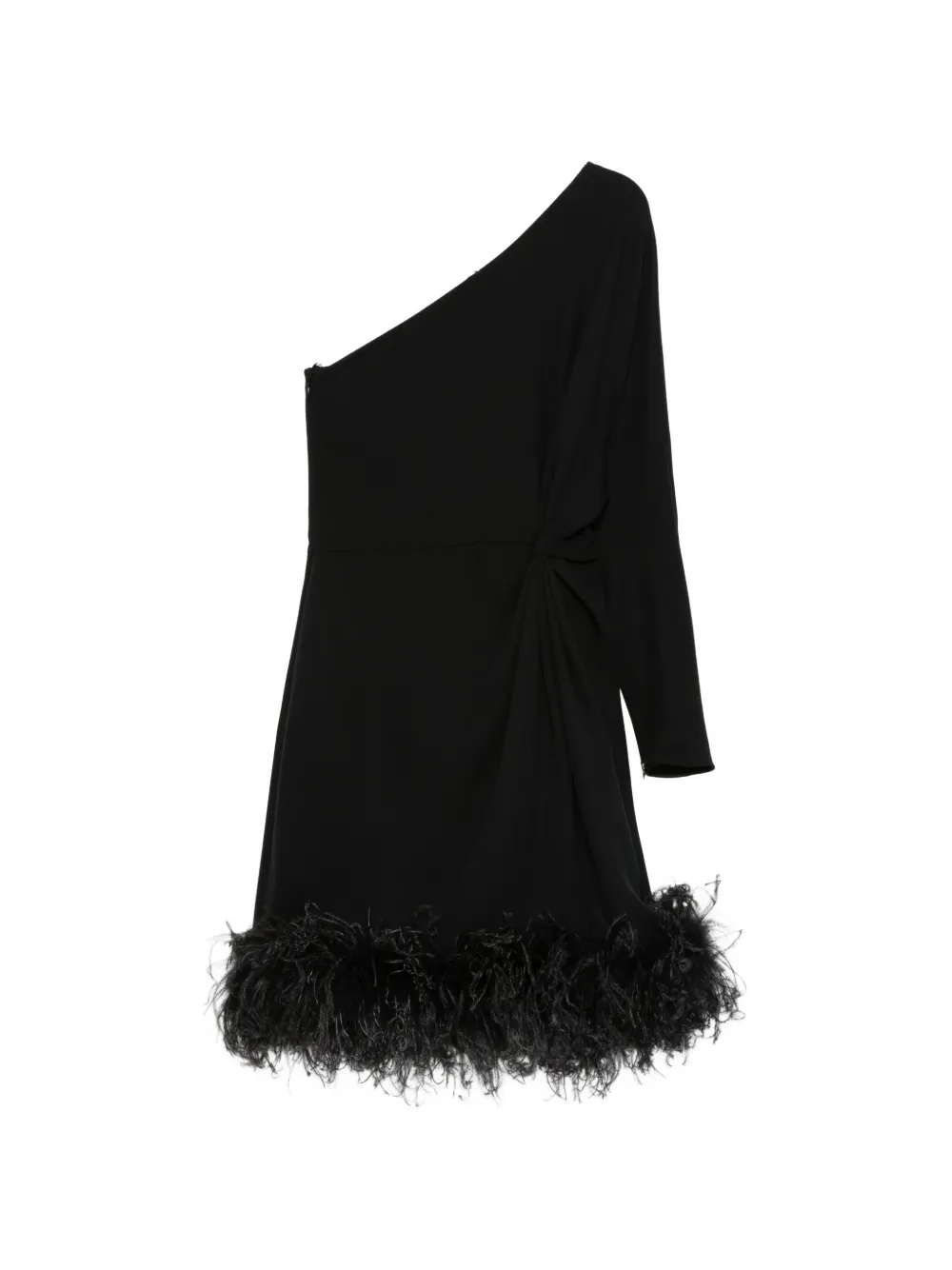 Valentino Garavani one-shoulder feather dress - Nero