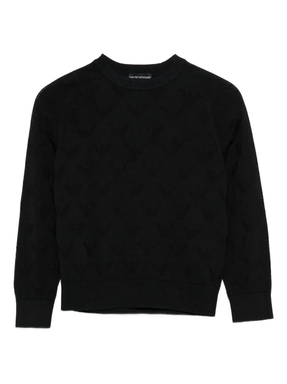 Emporio Armani Kids patterned long-sleeved sweater - Nero