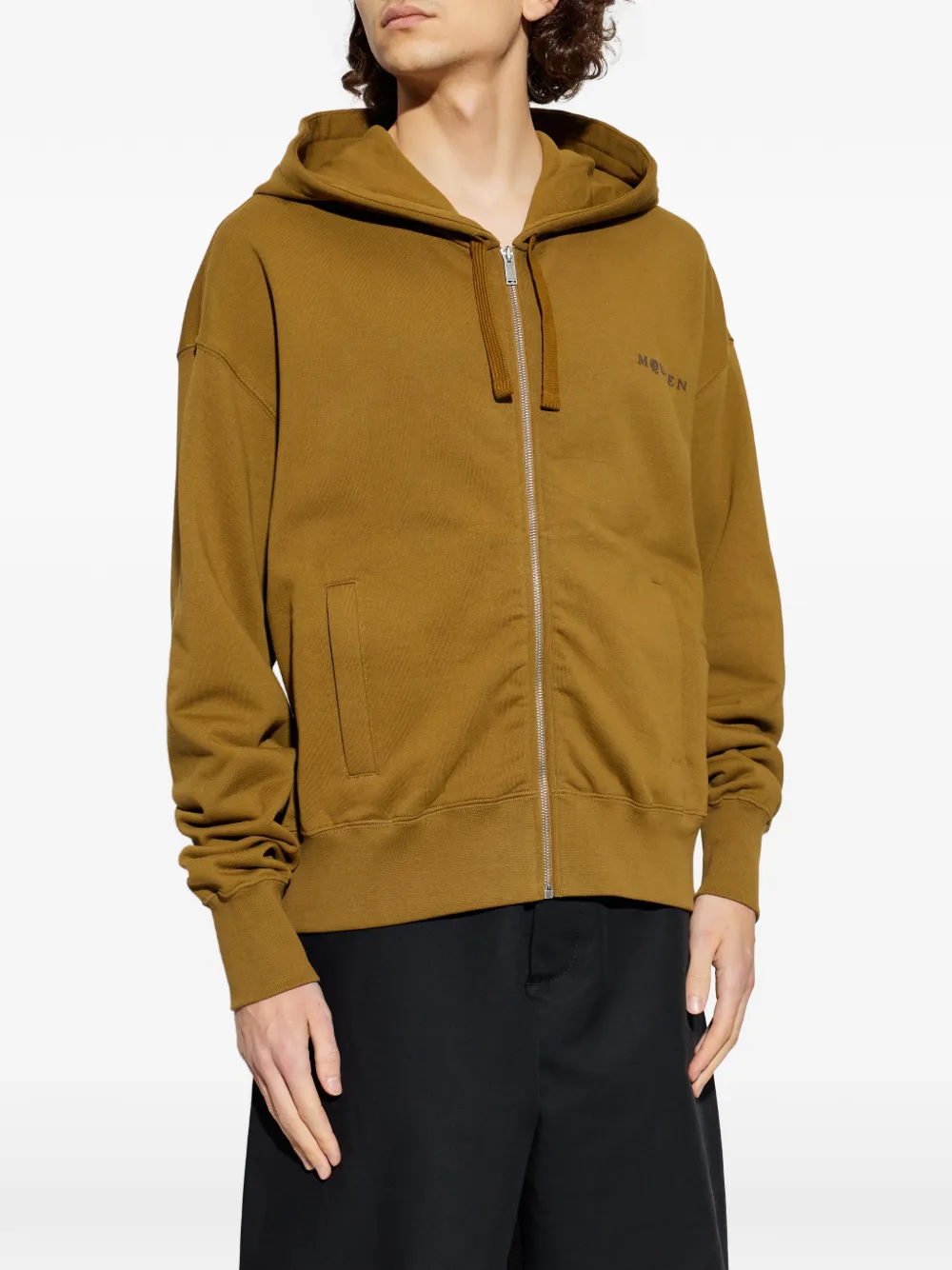 Alexander McQueen Hoodie met rits Bruin