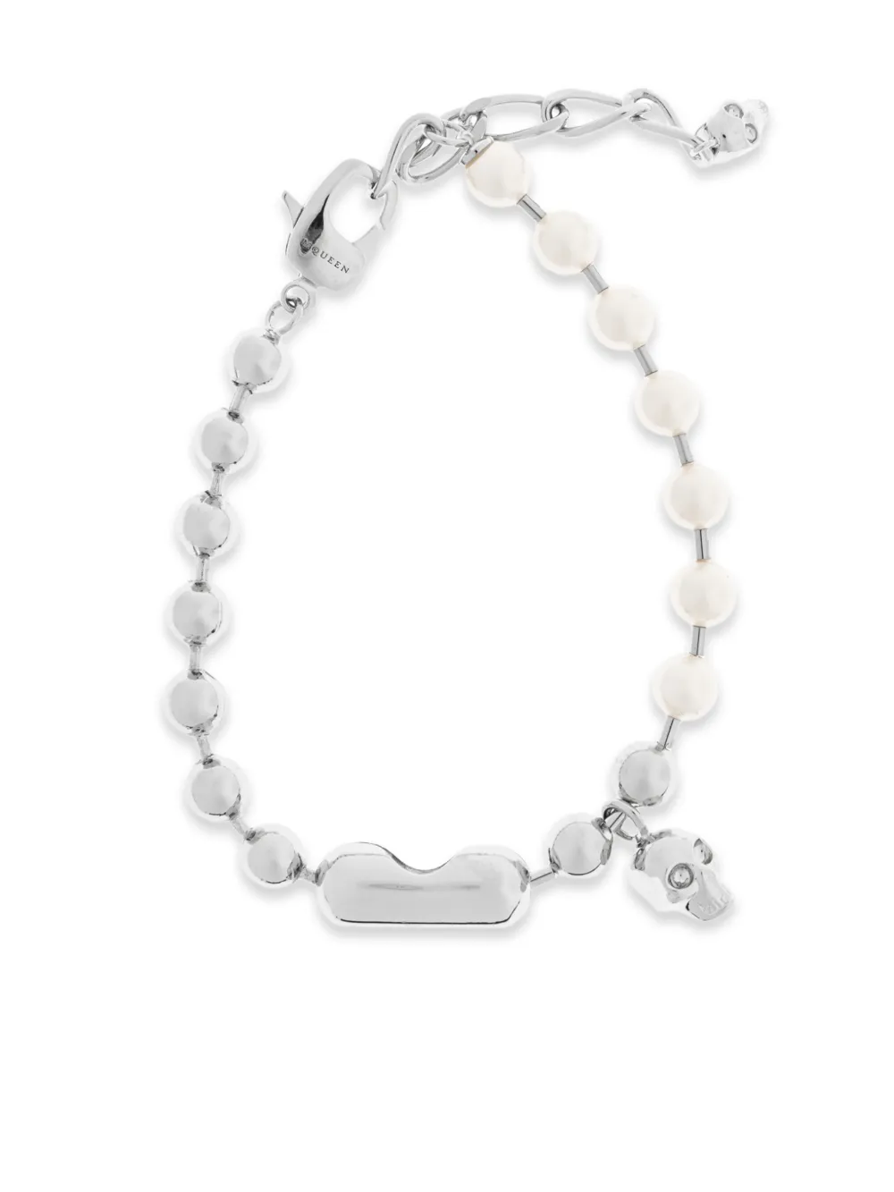 Alexander McQueen skull pearl bracelet - Silver