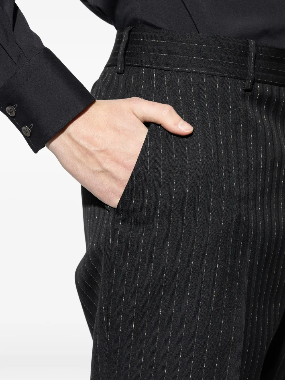 Alexander McQueen Broek met krijtstreep Zwart