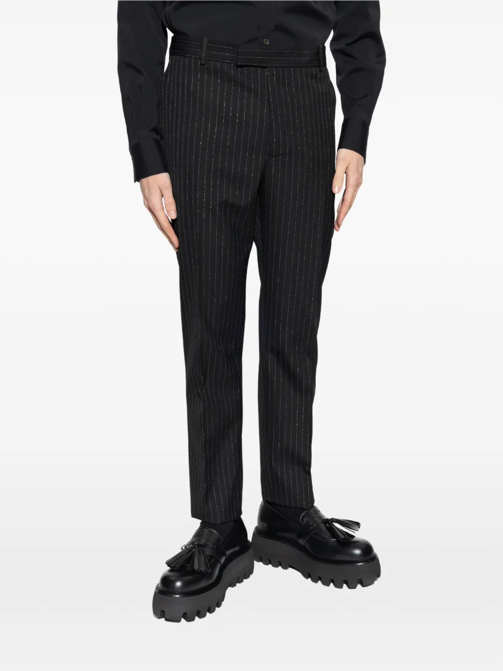  Alexander Mcqueen Pinstripe-pattern Trousers - Black 