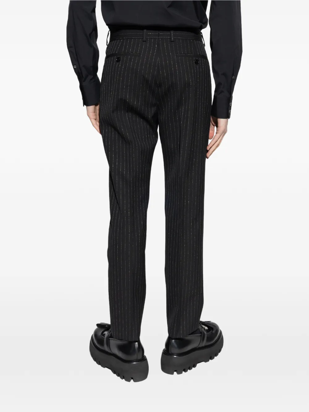 Alexander McQueen Broek met krijtstreep Zwart