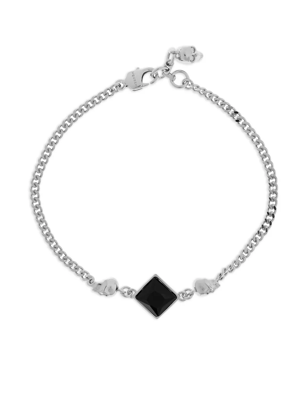 Alexander McQueen skull curb-chain bracelet - Argento