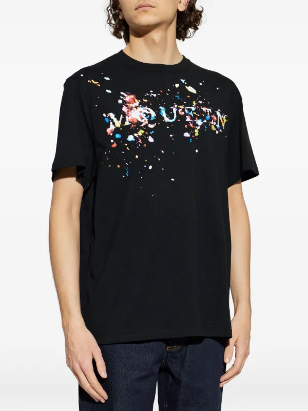 Alexander McQueen confetti-detail T-shirt | Black | FARFETCH JO